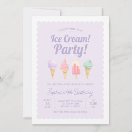 Ice Cream Birthday-inbjudan Inbjudningar