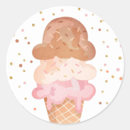 Ice Cream Birthday Kuvert Seal Summer Sticker Runt Klistermärke