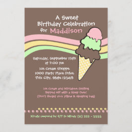 Ice Cream Birthday och Sömn över Inbjudningar