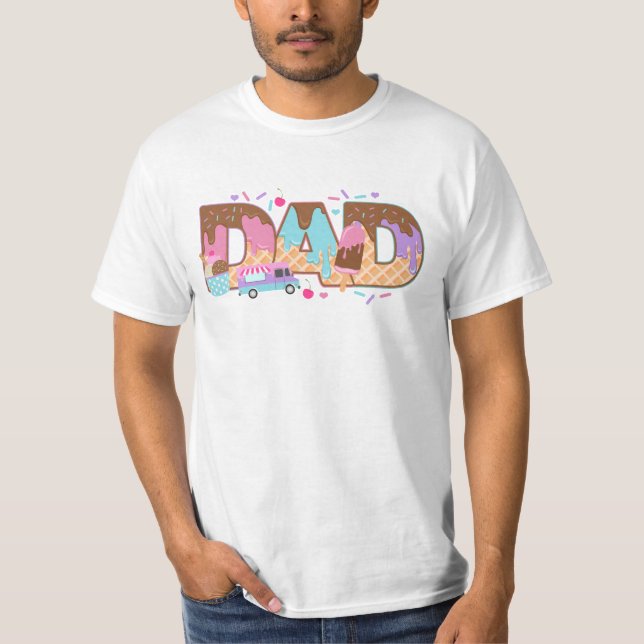 Ice Cream Birthday-skjorta Pappa i Birthday Girl T Shirt (Framsida)