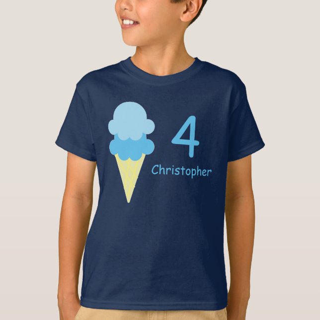 Ice Cream Birthday T Shirt (Framsida)