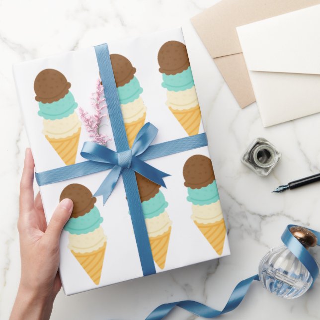 Ice Cream Birthday Wrapping Papper Presentpapper (Gifting)