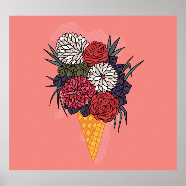 Ice Cream Bouquet: Blommigtens Vintage. Poster (Framsidan)