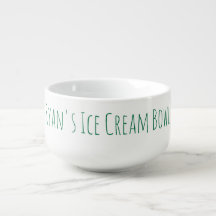 Ice Cream Bowl Funny Novelty Gag Gift Namn Grönt