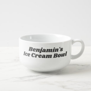 Ice Cream Bowl Funny Novelty Gag Gift Retro Namn Soppmugg