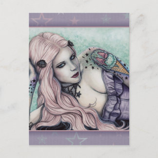 Ice Cream bubblegoth Tattoos Girl Pastel-vykort Vykort