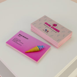 Ice Cream Business | Minimalistisk Rosa Visitkort