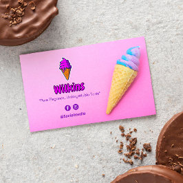 Ice Cream Business | Rosa Cute Barcode Visitkort