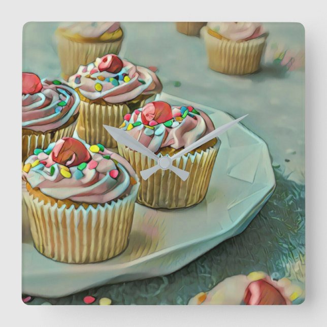 Ice cream cake fyrkantig klocka (Framsida)