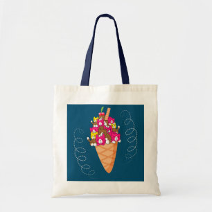 Ice Cream Cat Dairy Food Sundae Gelato Kattunge Me Tygkasse