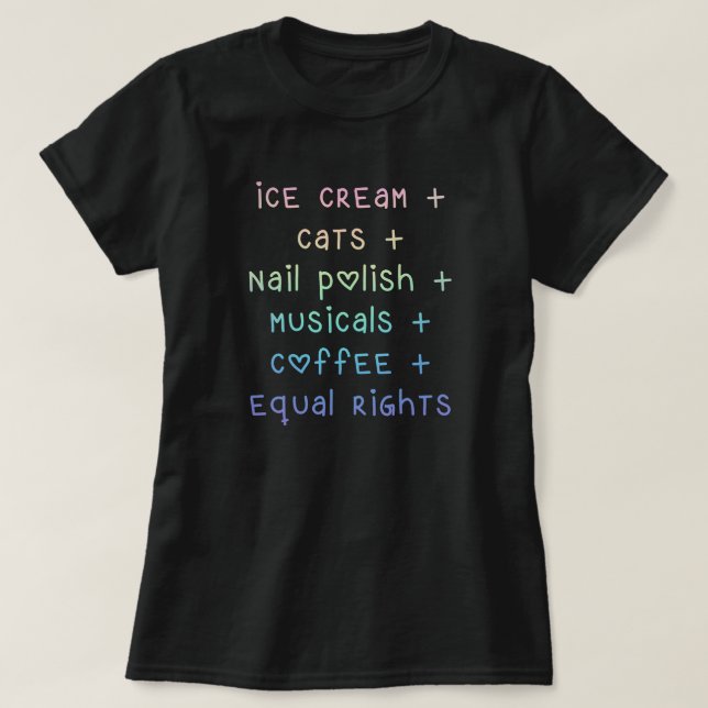 "Ice Cream & Cats & Nagel polska & Equal Högers" T Shirt (Design framsida)