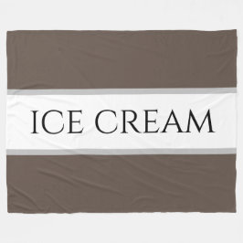 ICE CREAM Chocolate Brown Vanilla White Rand Fleecefilt