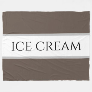 ICE CREAM Chocolate Brown Vanilla White Rand Fleecefilt