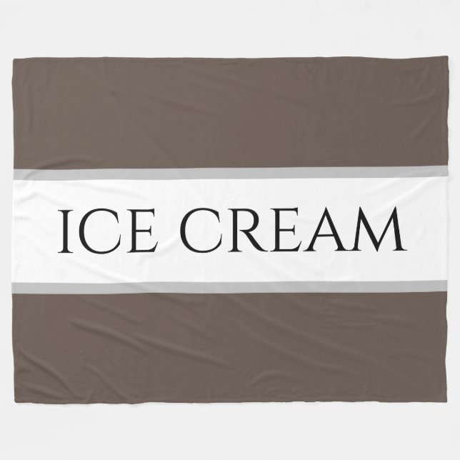 ICE CREAM Chocolate Brown Vanilla White Rand Fleecefilt (Framsidan (Horisontell))