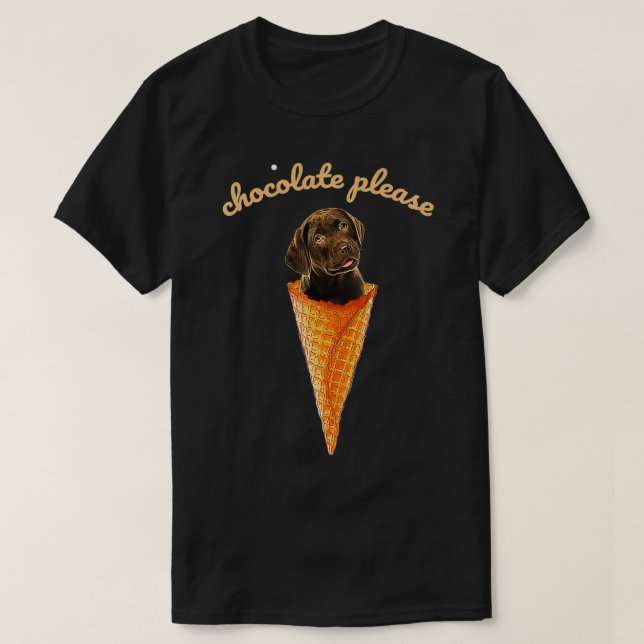 Ice Cream Chocolate Labrador Lab Premium  T Shirt (Design framsida)