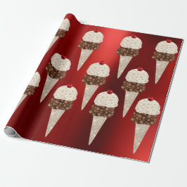 Ice Cream Chocolate Metallic Burgundy Ruby Ivory Presentpapper