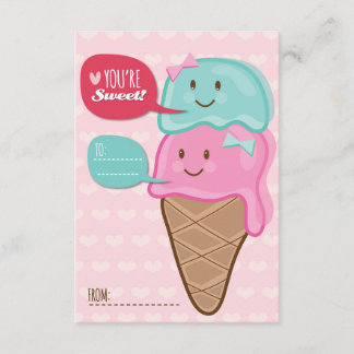 Ice Cream Classroom School Kids Valentindagen Inbjudningar