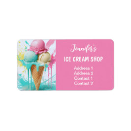 Ice Cream Colorful Address Label Adressetikett