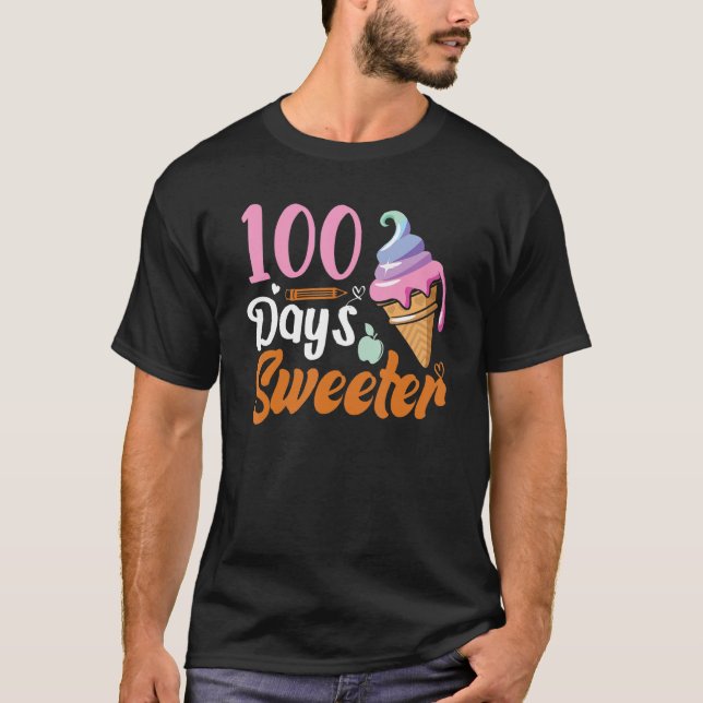 Ice Cream Cone 100-dagars skollärarflickor B T Shirt (Framsida)