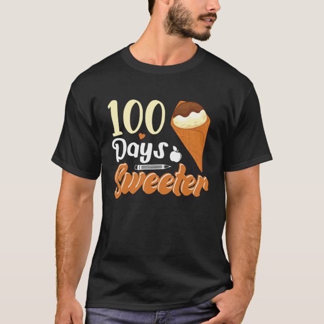 Ice Cream Cone 100 Days Of School Teachers Girls B T Shirt (Framsida)