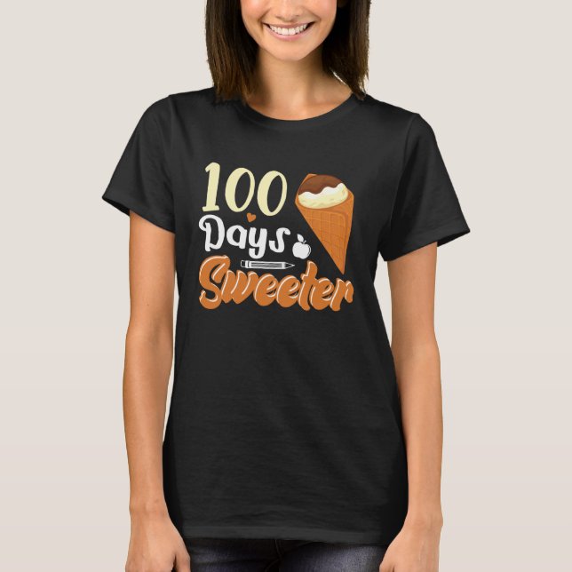 Ice Cream Cone 100 Days Of School Teachers Girls B T Shirt (Framsida)