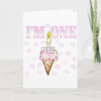 Ice Cream Cone 1:a Birthday Tshirts Kort