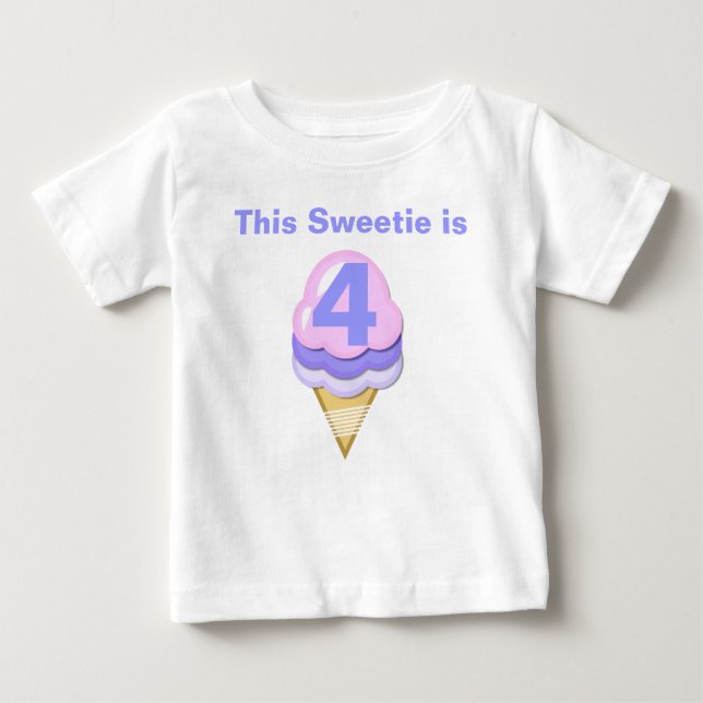 Ice Cream Cone Anpassade Birthday T-shirt (Framsida)