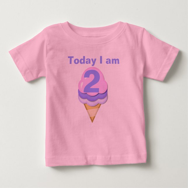 Ice Cream Cone Anpassade Birthday T-shirt (Framsida)