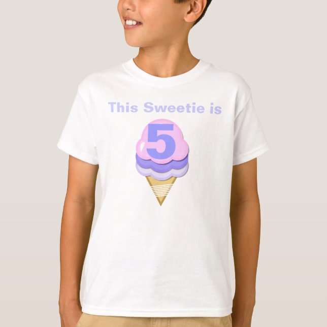 Ice Cream Cone Anpassade Birthday T-shirt (Framsida)
