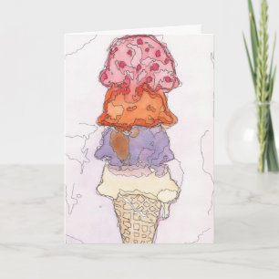 Ice Cream Cone Birthday Card Kort