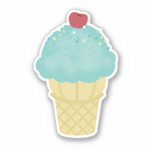 Ice Cream Cone Blue Klistermärken