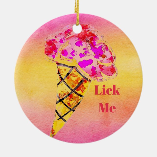 Ice Cream Cone Ceramic Ornament (Baksidan)