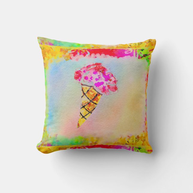 Ice Cream Cone Dekorativ kudde (Framsida)