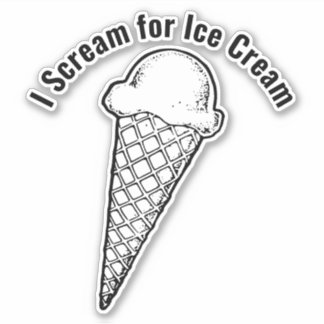 Ice Cream Cone Design Vinyl Sticker Klistermärken