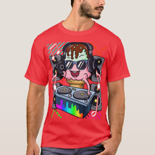 Ice Cream Cone DJ Dance Music Electronic Hip hop T Shirt