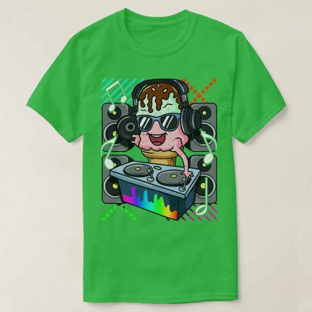 Ice Cream Cone DJ Dance Music Electronic Hip hop T Shirt (Design framsida)