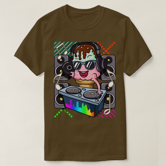 Ice Cream Cone DJ Dance Music Electronic Hip hop T Shirt (Design framsida)