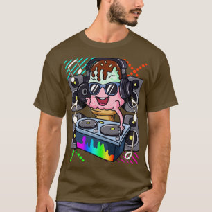 Ice Cream Cone DJ Dance Music Electronic Hip hop T Shirt