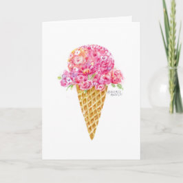 Ice Cream Cone Flowers valfritt Tillfälle-tomt kor Kort