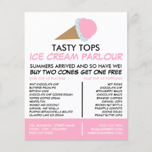 Ice Cream Cone, Ice Cream Parlor Advertising Flygblad