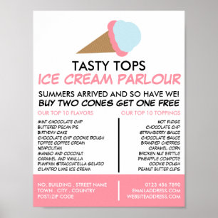 Ice Cream Cone, Ice Cream Parlor Advertising Poster
