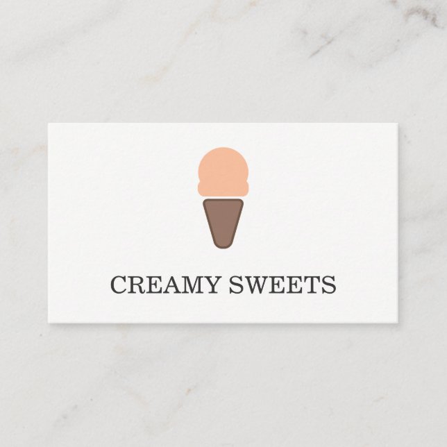 Ice Cream Cone Icon Sherbet Visitkort (Framsida)