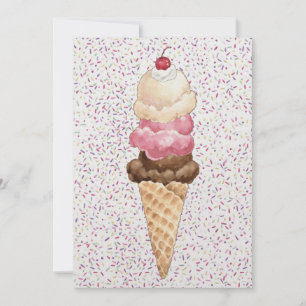 Ice Cream Cone Inbjudningar