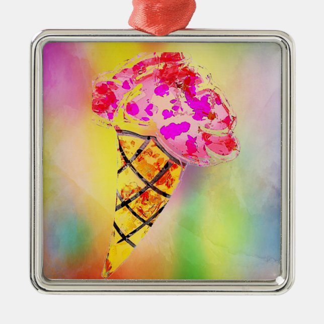 Ice Cream Cone Metall Ornament (Framsidan)