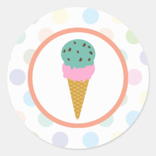 Ice Cream Cone Runt Klistermärke