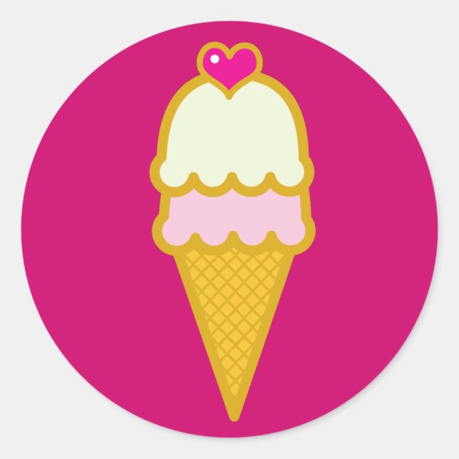 Ice Cream Cone Runt Klistermärke (Framsida)