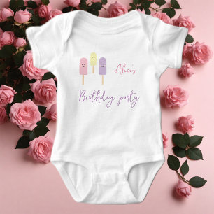 Ice Cream Cone Scoop Confetti Rosa Barns födelseda T Shirt