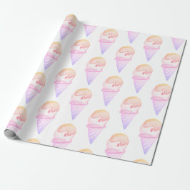 Ice Cream Cone Sketch | Rosa och Lila Presentpapper