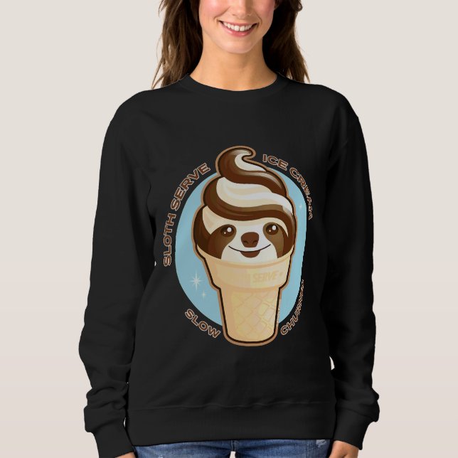 Ice Cream Cone Sloth Pun Relaxed Fit T Shirt (Framsida)