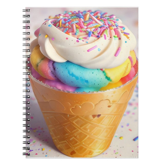 Ice Cream Cone Sprinkles Anteckningsbok (Framsidan)